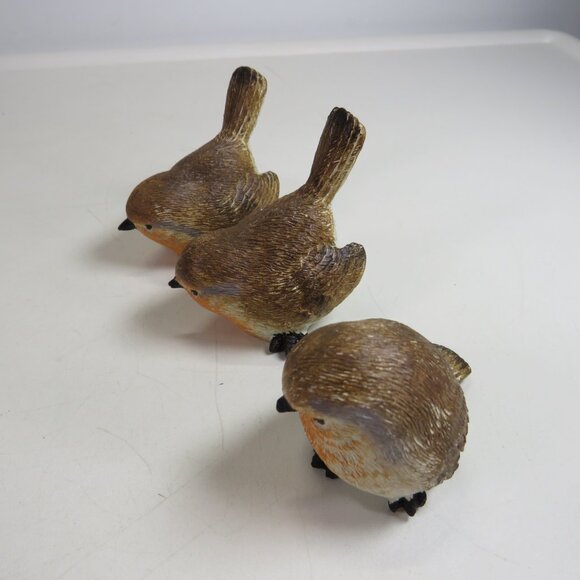 Resin (3) Bird Figurines Brown & Orange (2 are duplicates) - Picture 3 of 13